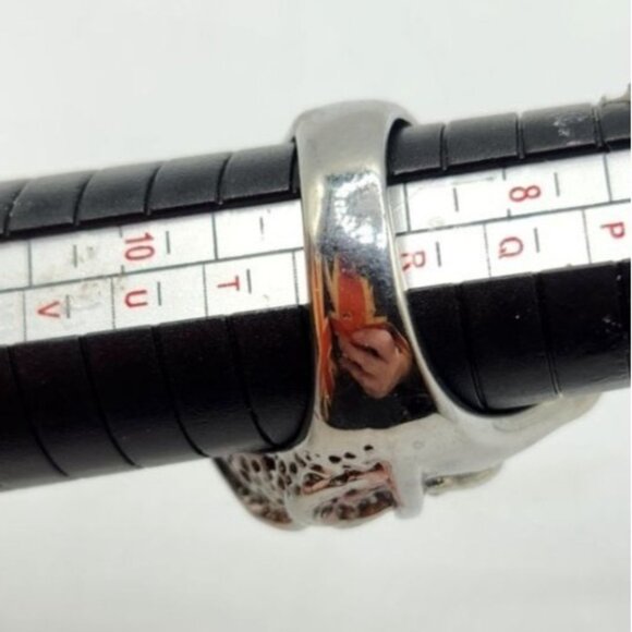 Size 9 - Skull Biker RIng, Blue Stone Eyes - Picture 4 of 4